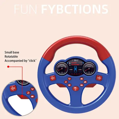 Multi-Sensory DriveSim Wheel – 7 Ton- und Lichtmodi, Kinder-Lenkradspielzeug mit echter Motorvibration