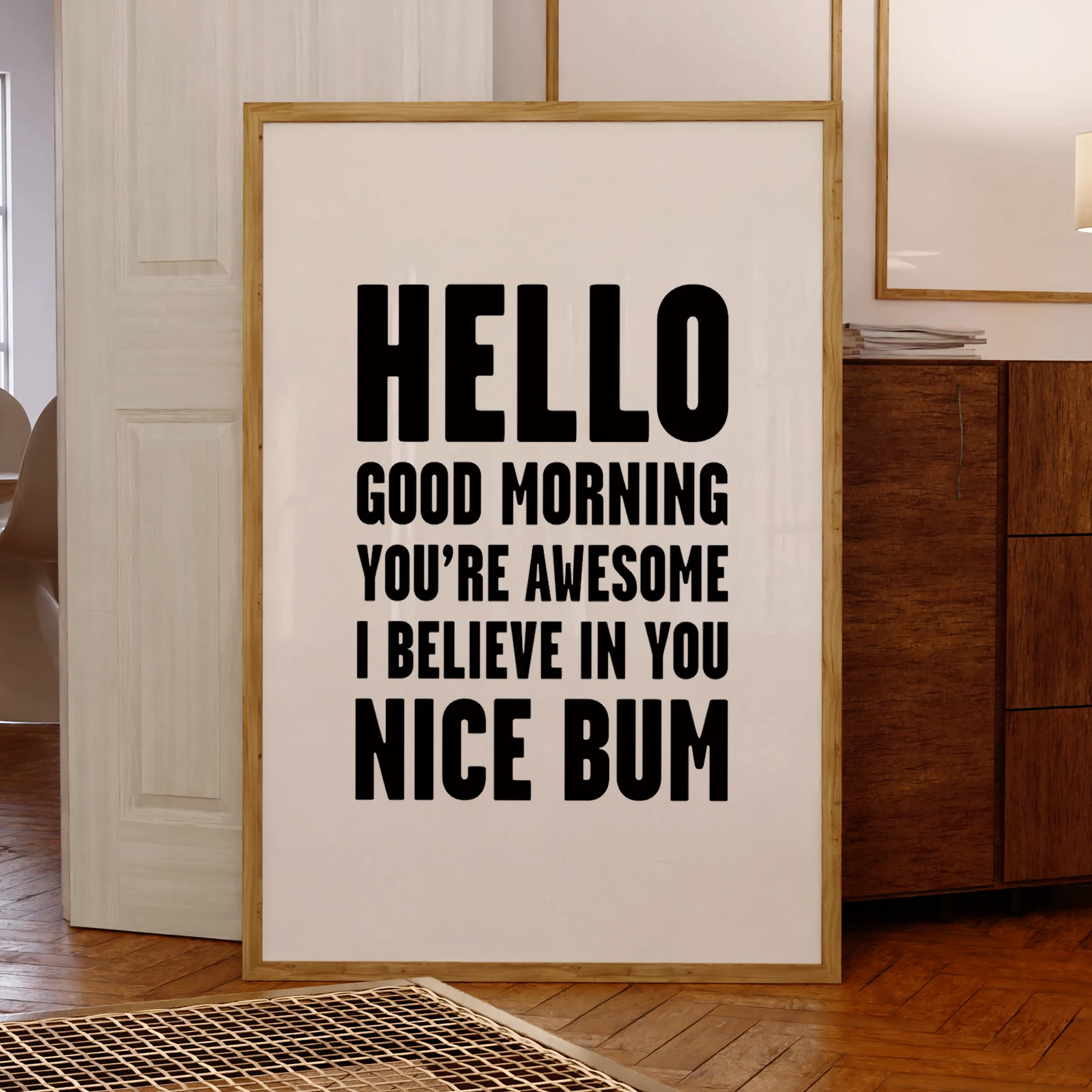 Hola buena mañana arte de pared impresiones lienzo pintura cartel imagen para sala de estar decoración del hogar