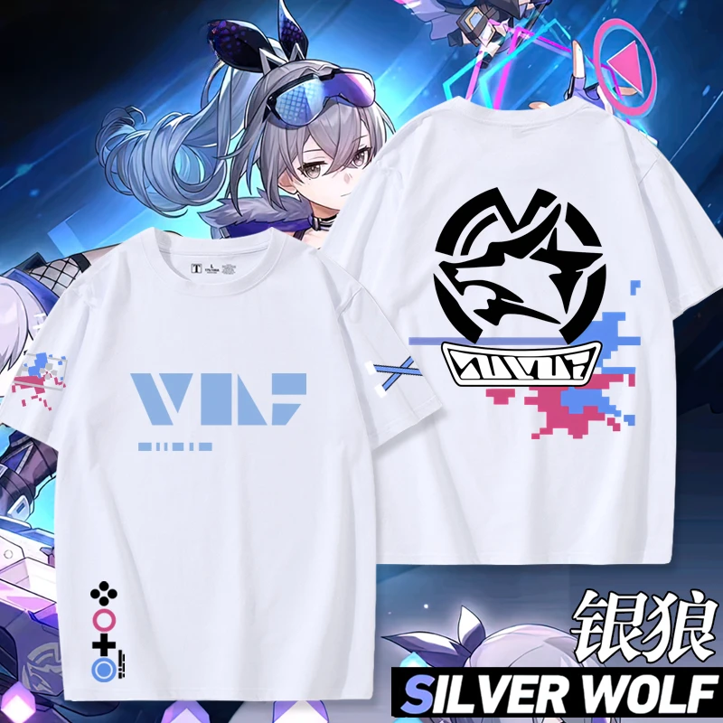 Game Honkai Star Rail Silver Wolf Oversized T Shirt Women Men Summer Crewneck Short Sleeve Funny Tshirt Graphic Tees Streetwear