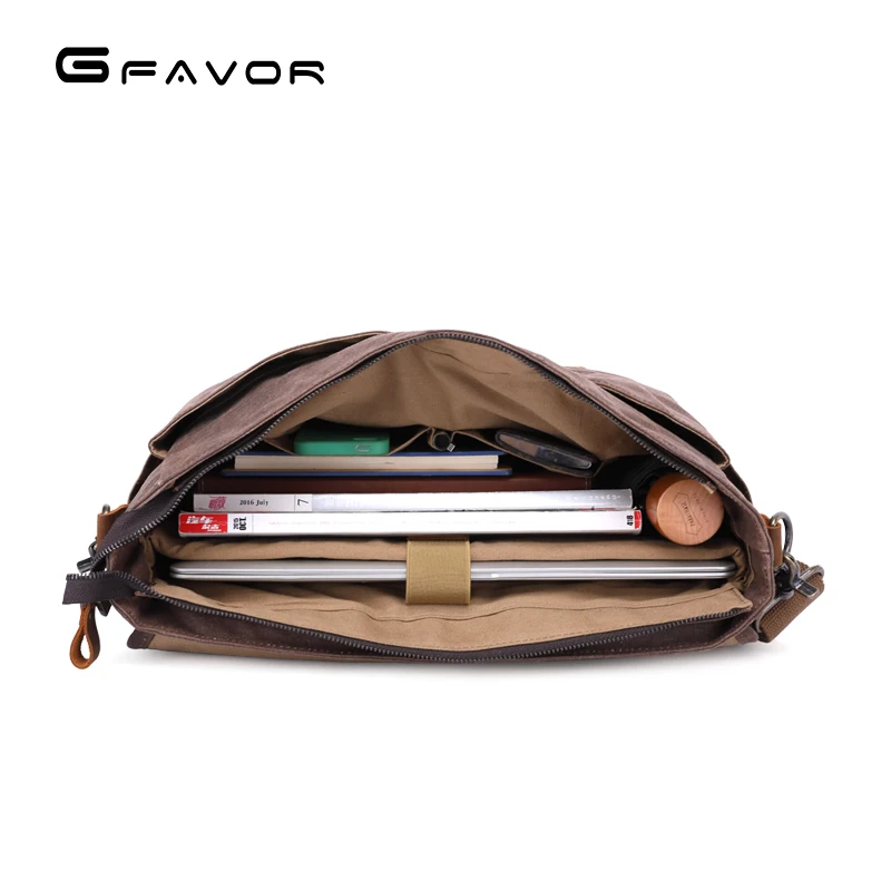 Vintage Men Messenger Bags Waterproof Canvas Shoulder Bag Man Business Crossbody Bag Male Travel 14 inch Laptop Handbag