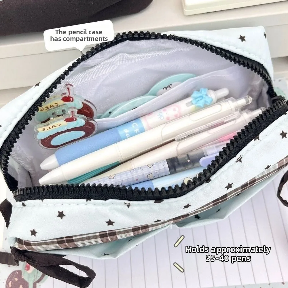 

Cute Star Bow Pencil Case Multi-layer Large Capacity Stationery Bag Stationery Organizer Students