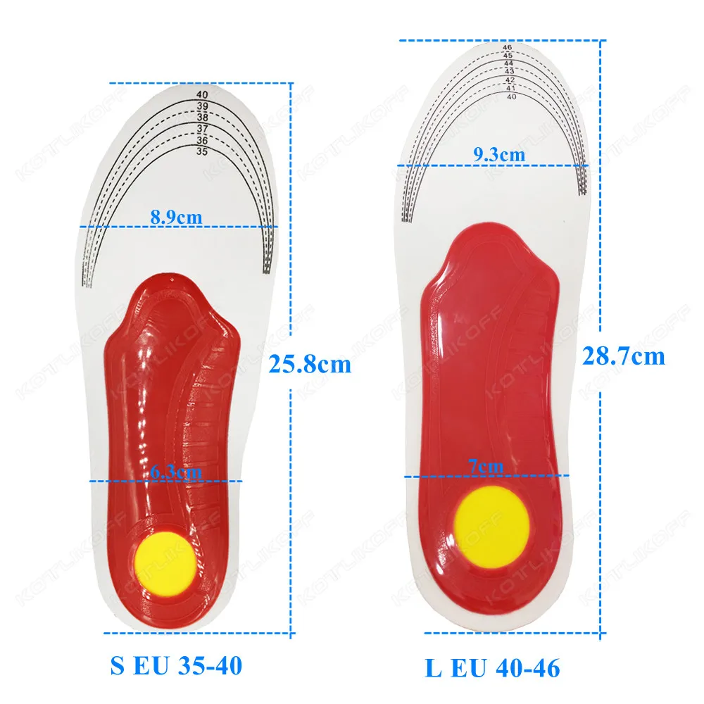 Premium Orthotic High Arch Support Insoles Gel Pad 3D Arch Support Flat Feet For Women/Men Orthopedic Shoes Sole Foot Pain