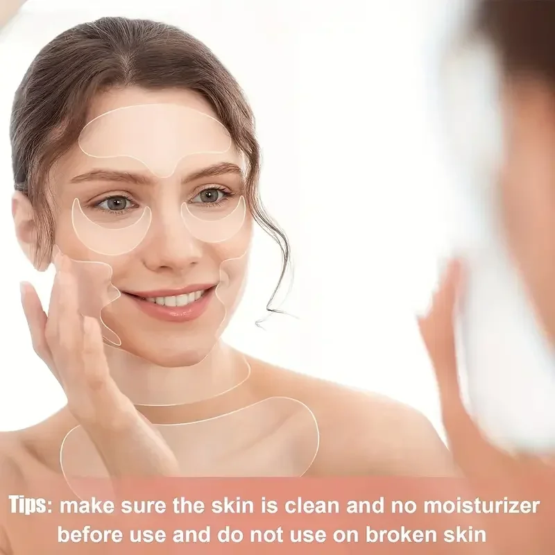Riutilizzabile In Silicone Anti-Rughe Pad Patch Viso Collo Rimozione Delle Rughe Patch Pad Lifting Della Pelle Del Viso Anti Invecchiamento Strumenti di Bellezza Del Viso