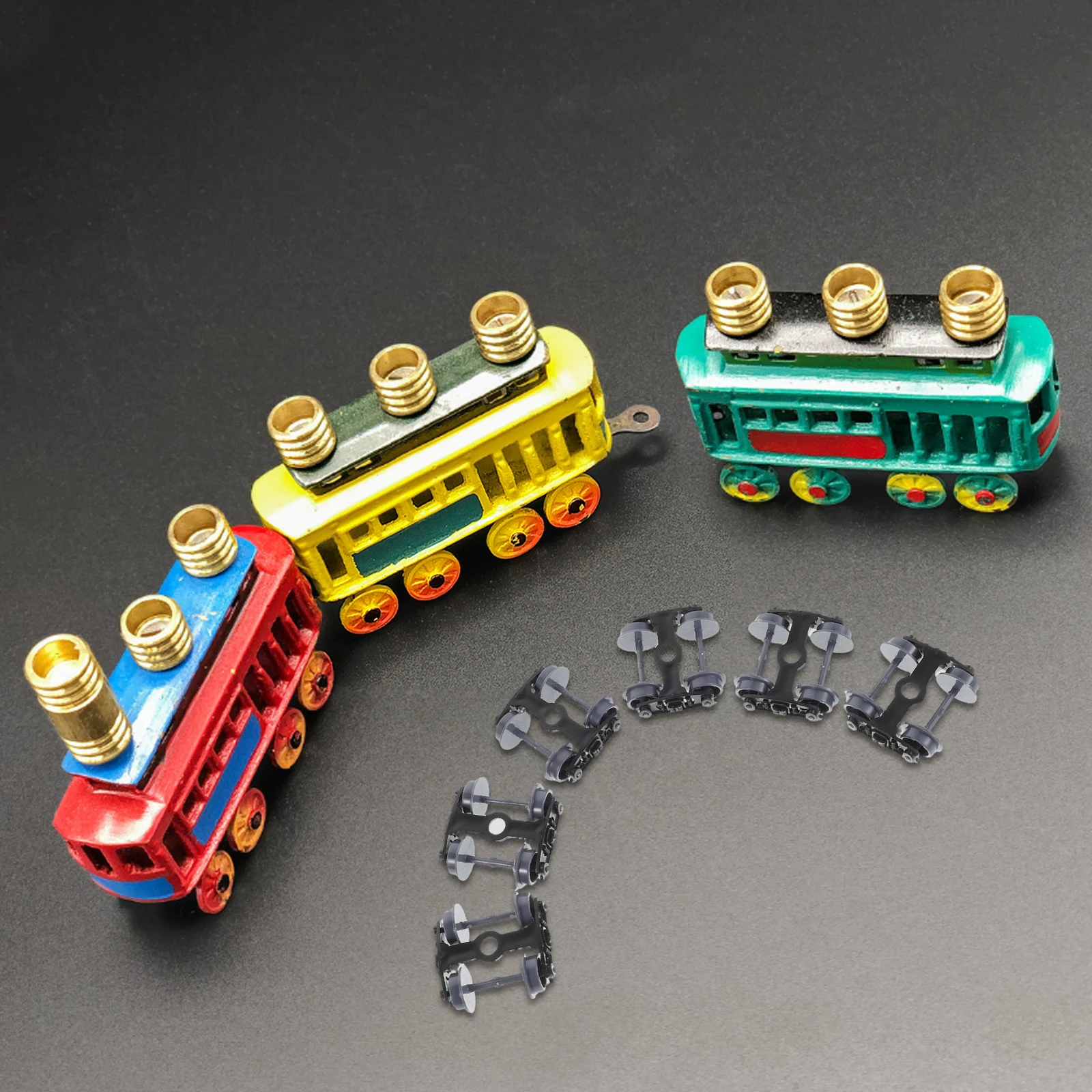 12 個の高精度プラスチックホイール、電車組み立てプロジェクト用、リアルなシミュレーション電車車両ホイール交換用