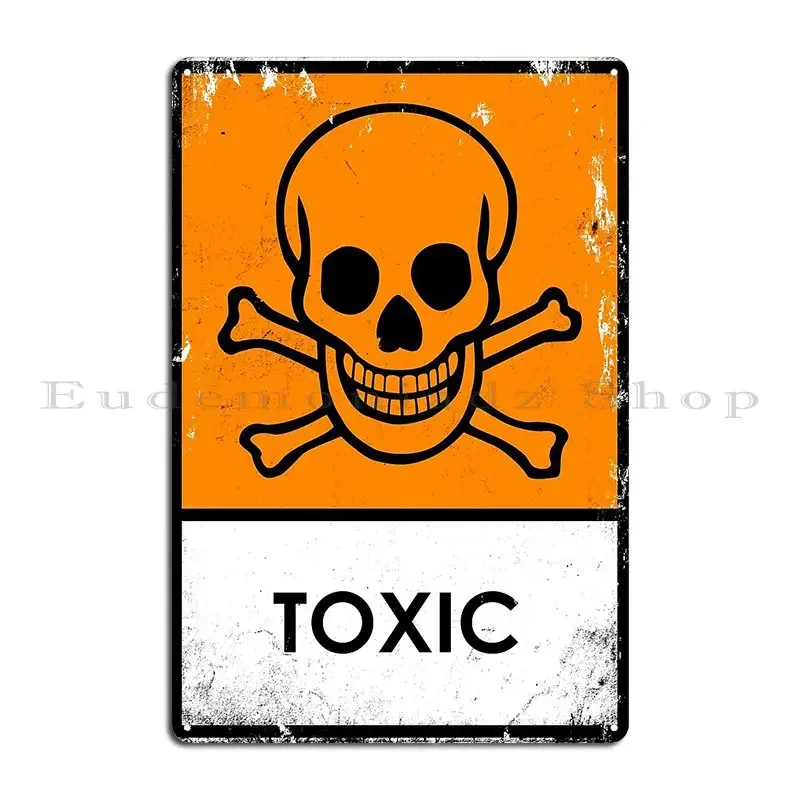 Punk Toxic Skull Chemical Hazard Warning Sign Metal Signs Wall Decor Wall Decor Living Room Design Garage Tin Sign Poster