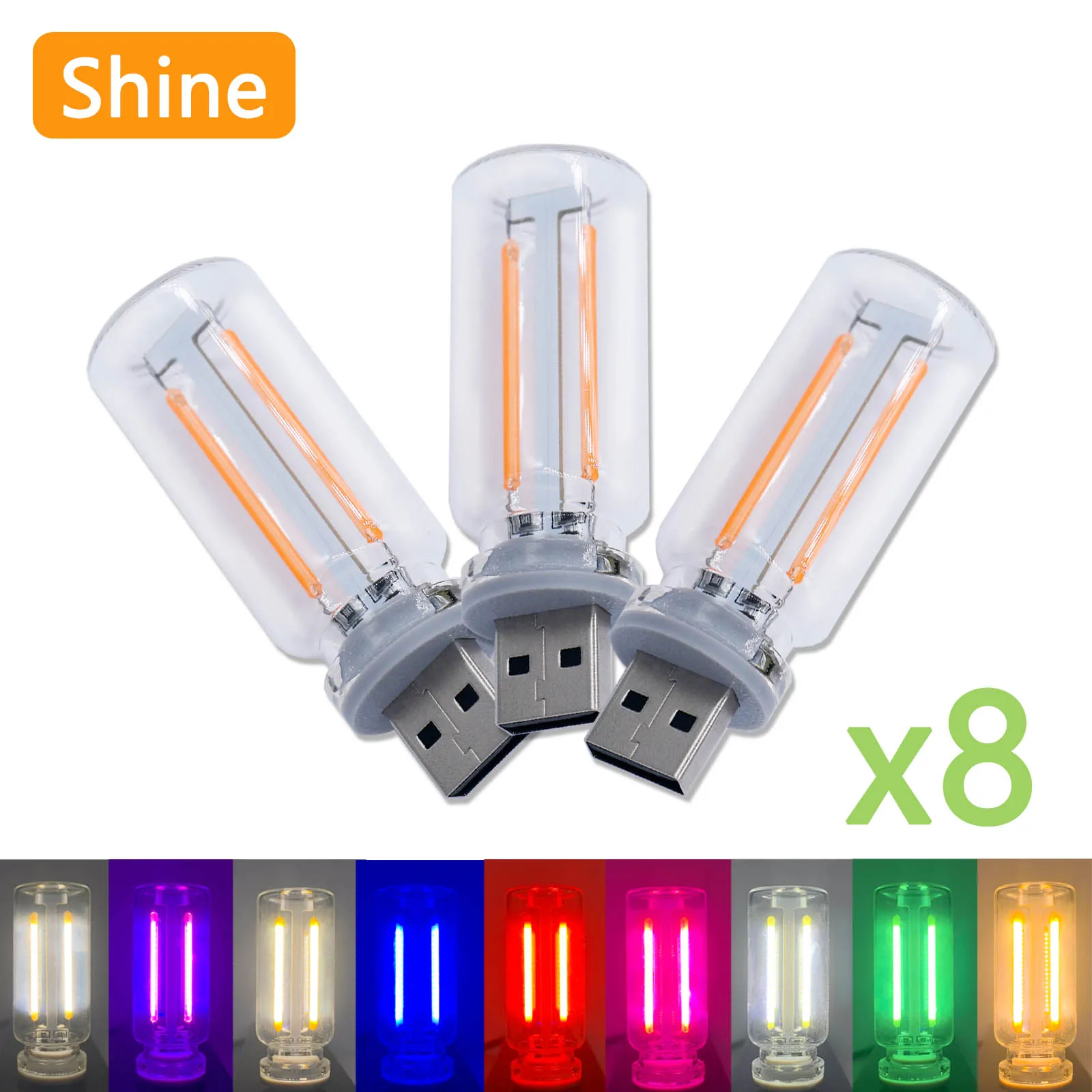 Imagem -01 - Edison Led Bead Bulbs Atmosfera Colorida Luz Usb Touch Dimming Luz Noturna Decorativa Novo 0.3w dc 5v Pcs edison led bead bulbs atmosfera colorida luz usb touch dimming luz noturna decorativa novo 03w dc 5v pcs 01
