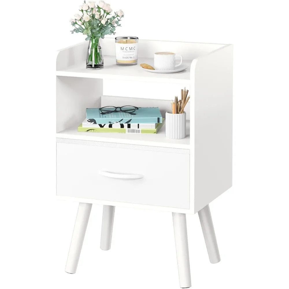 

Bedside table with drawers, modern bedside table, medieval bedside table, with open storage rack