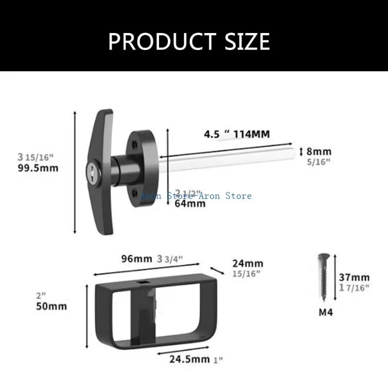 H3CF Metal Shed Door Handle Lock ที่มีก้านและกุญแจล็อคประตูที่มีเสถียรภาพล็อคการติดตั้งง่าย ๆ ที่เหมาะสำหรับโรงนาและโรงละคร