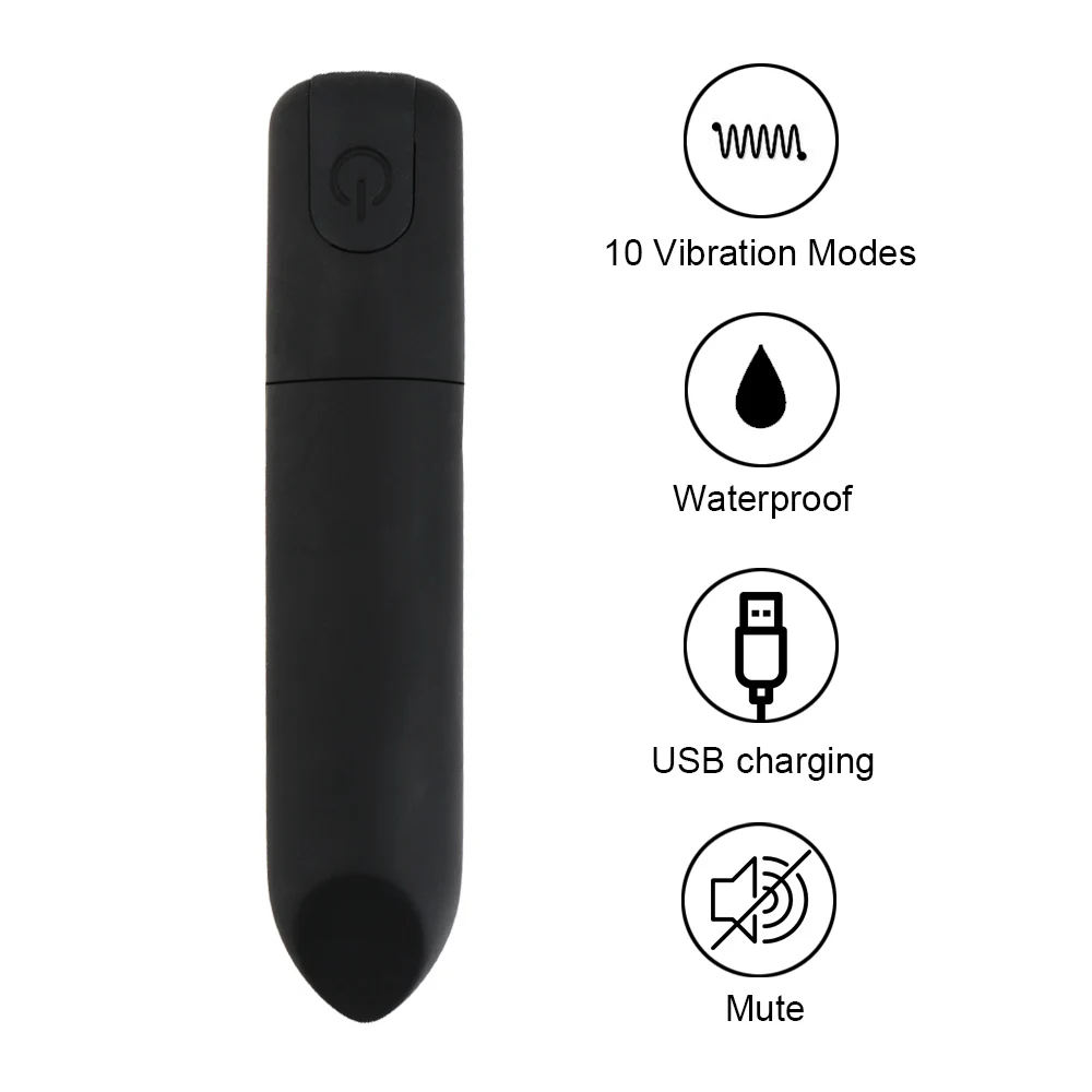 USB Rechargeable Mini Bullet Vibrator 10 Speed Waterproof G-spot Clitoris Stimulator Anal Dildo Vibrator Adult Sex Toy for Woman