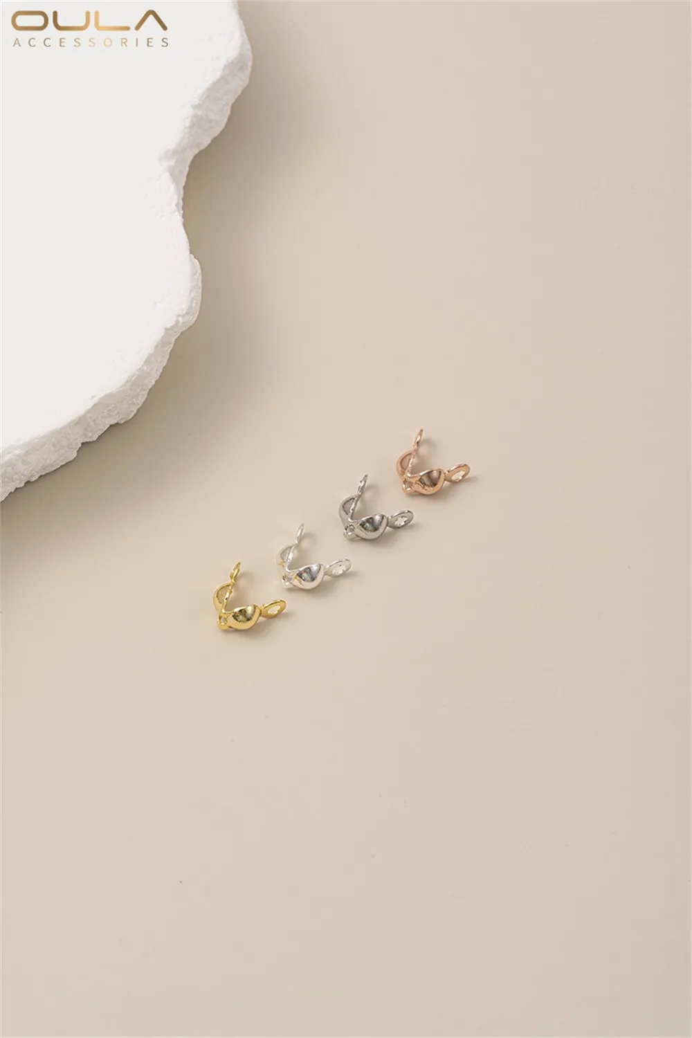 

10pcs 18K Gold-plated Silver Bag Buckle, Bead Buckle, Chain, Rope Clip, End Buckle, Diy Handcrafted Jewelry Accessories