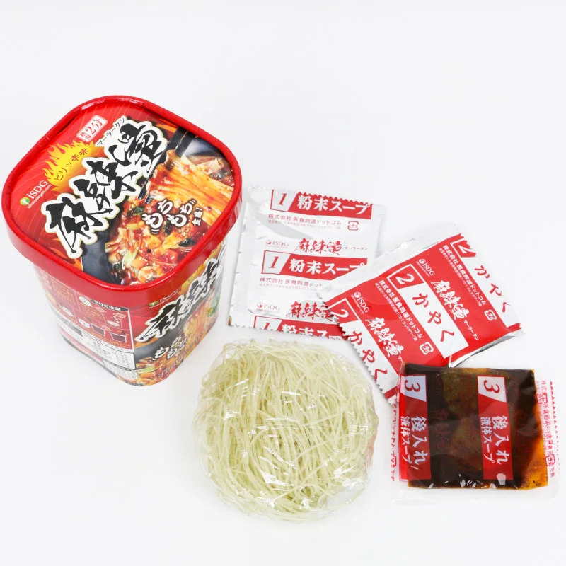 [Makanan Obat Asli] iSDG Sup Ma La (Mala Tang) 88g × 6 Sup asam dan pedas (Sup asam dan pedas)76G × 6 Mie Cup Instan Mie Kaca