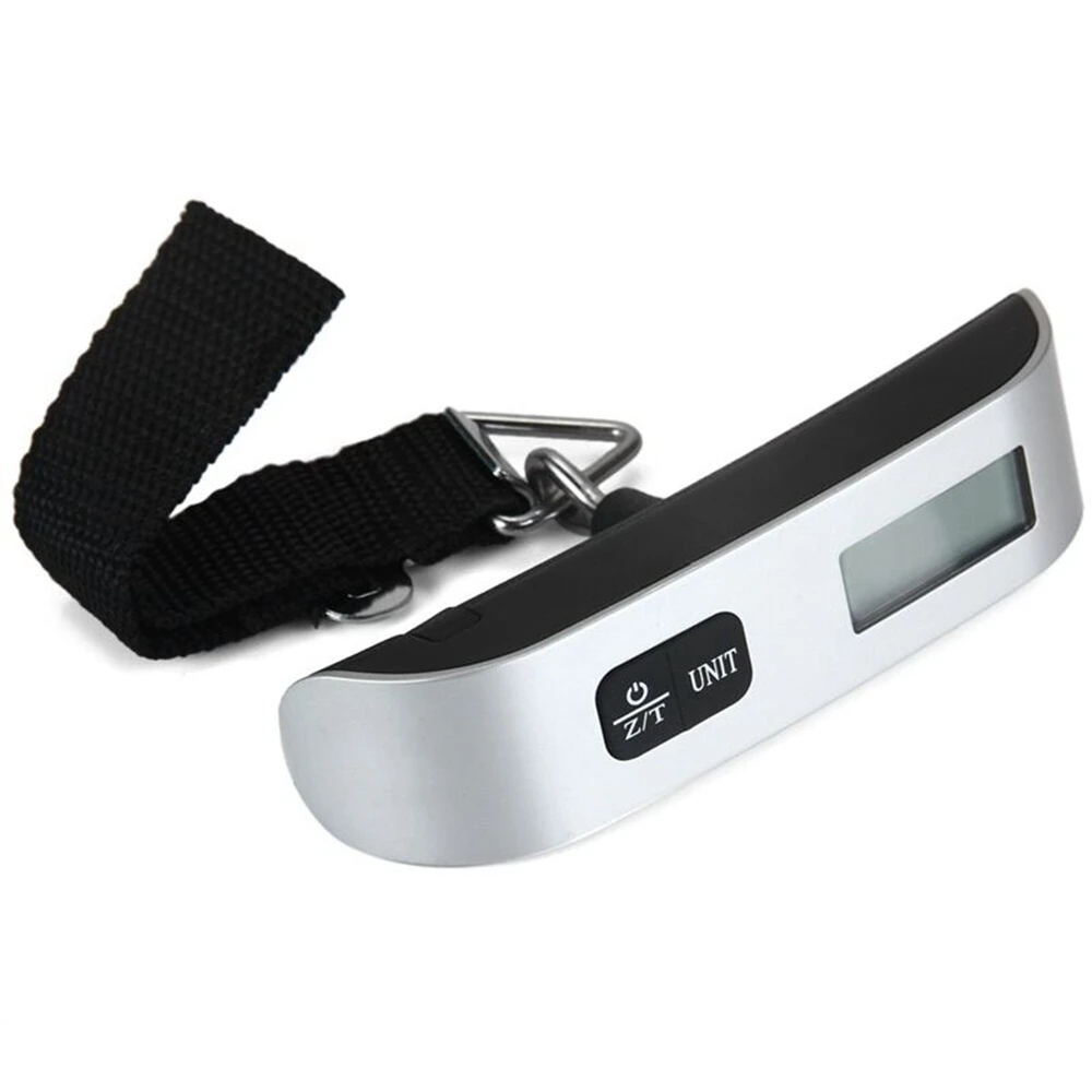 Imagem -03 - Mini Escala de Bagagem Digital Hand Held Lcd Electronic Hanging Scale Capacidade do Termômetro Dispositivo de Pesagem 50kg
