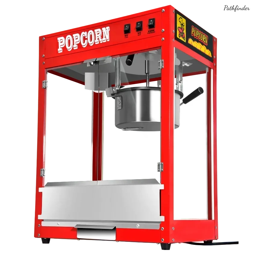 New cinema popcorn machine: Commercial. Fully automatic. Spherical butterfly electric. Corn popcorn machine.