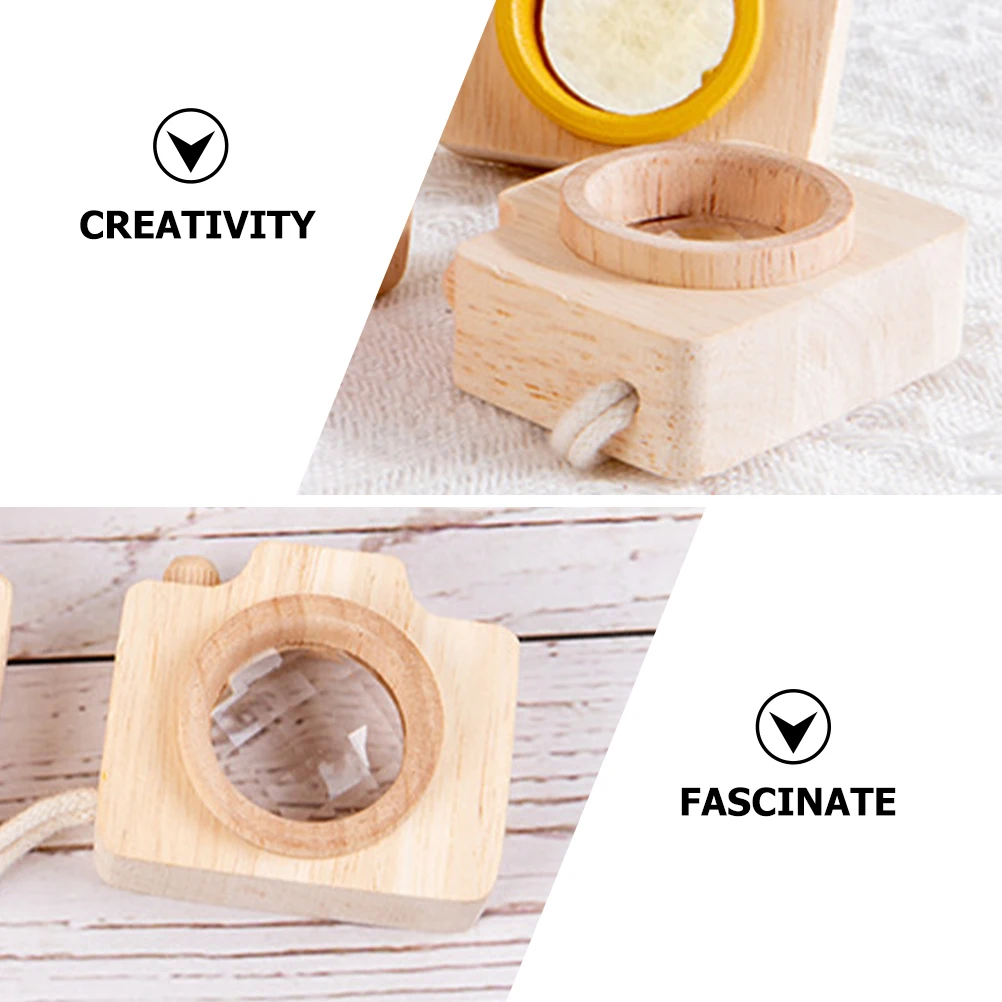 

Children's Camera Kaleidoscope Kid Toys Nordic Party Favor for Kids Mini Wood Rotating