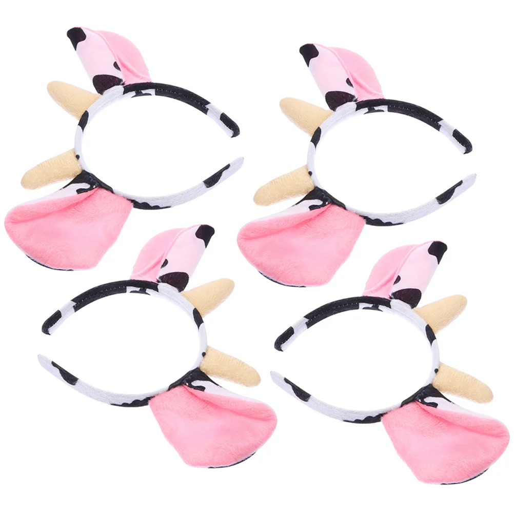 

4 Pcs Animal Headband Cartoon Cloth Hair Hoop Ears Animals 2400X1800X200 Hairband Lovely Pink Adorable Headdress