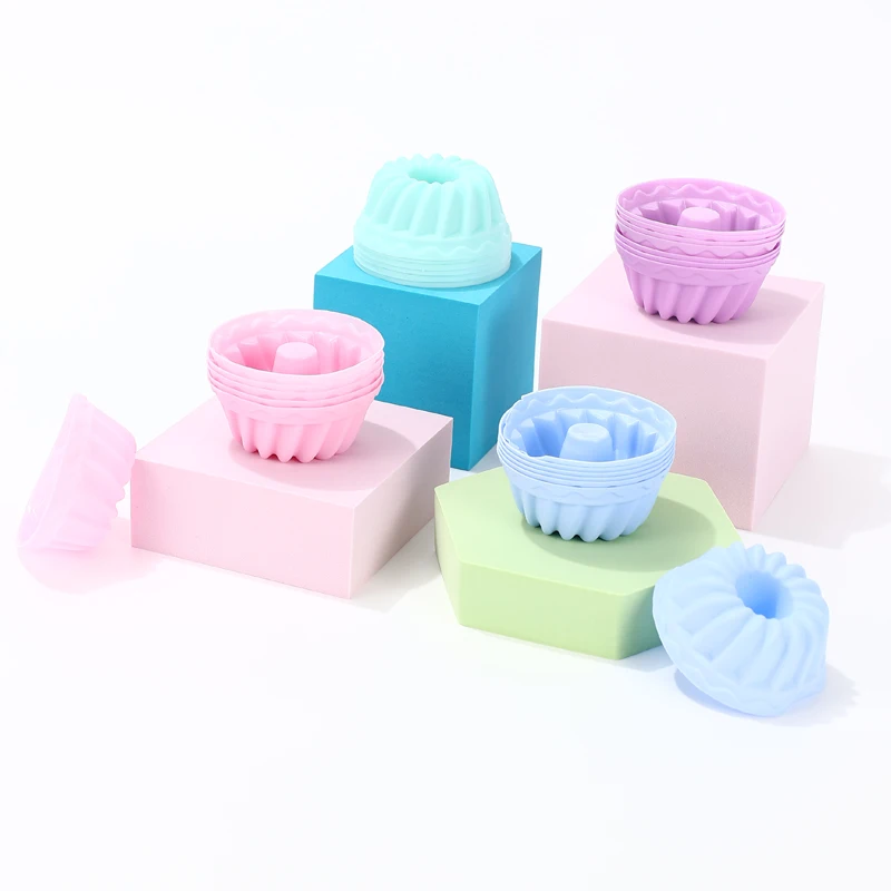 6pcs/Set moldes de silicona moule silicone Cake Mold Round Shaped Muffin Cupcake Baking Molds moldes de silicona para repostería