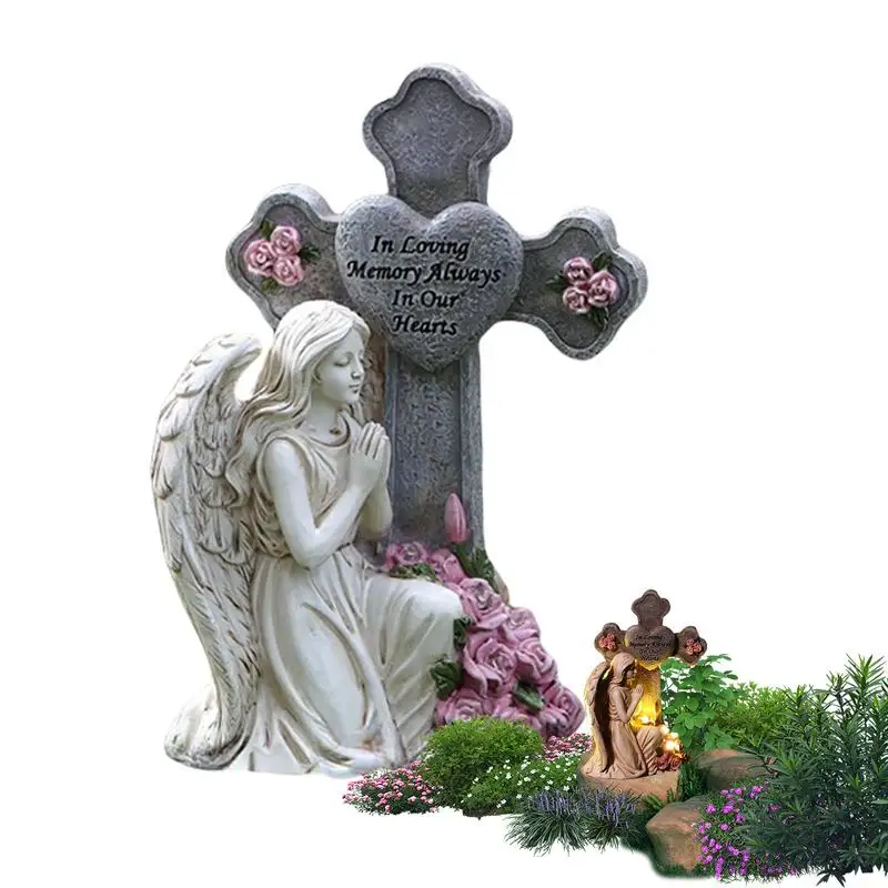 

Angel Statue Angel Figurines For Garden With Solar Light Sympathy Memorial Grave Decorations For Yard Patio Lawn