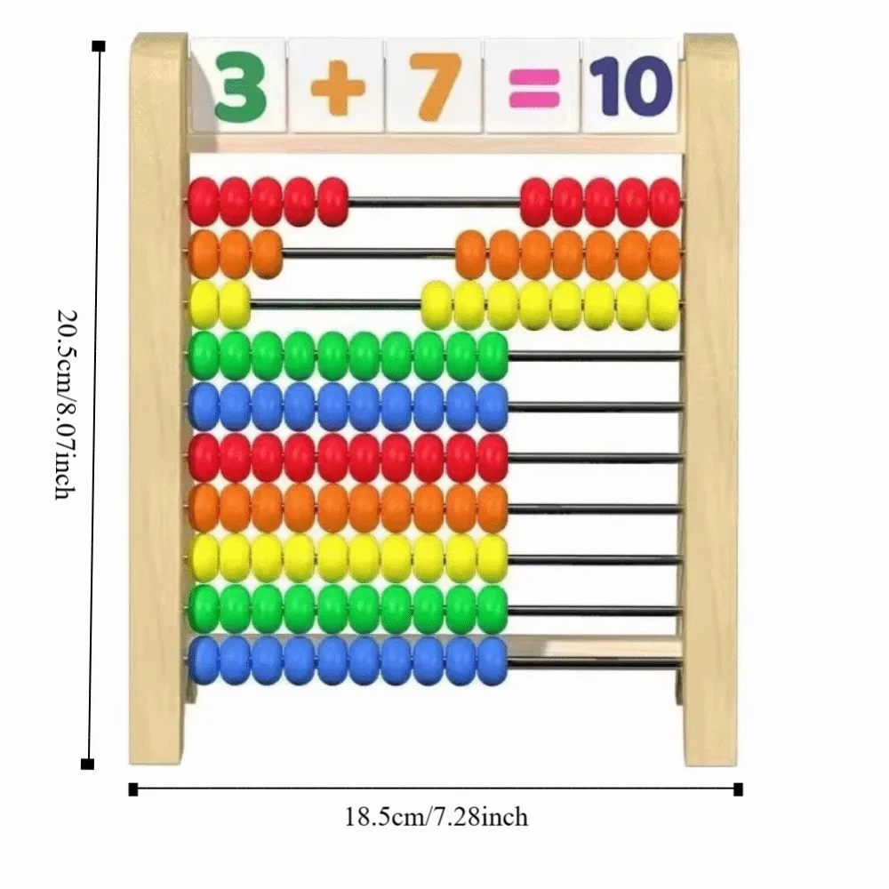 Calculating Beads Wooden Educational Counting Colorful Beads Counting Math Learning Montessori Puzzle