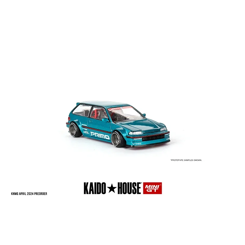 MINIGT KHMG126 1:64 CIVIC EF9 V1 เปิดHood Diecast DioramaรถKaido House