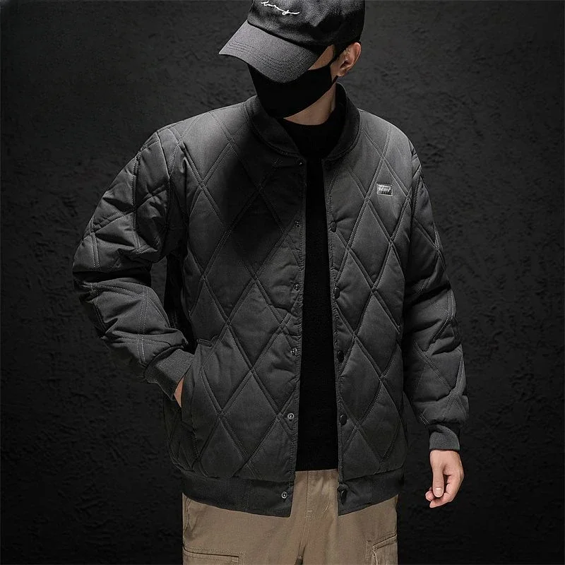 Down Jackets for Men Rhombus Parkas Man Padded Coat Padding Winter 2024 Korean Luxury Clothing Reviews Many Clothes Outer Heavy