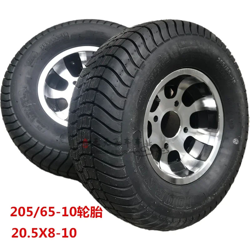 Juego de 2 llantas para remolque 20,5 8 10 205/65-10 20,5X8,0-10 10 5 terminales E rueda blanca (1 pieza)