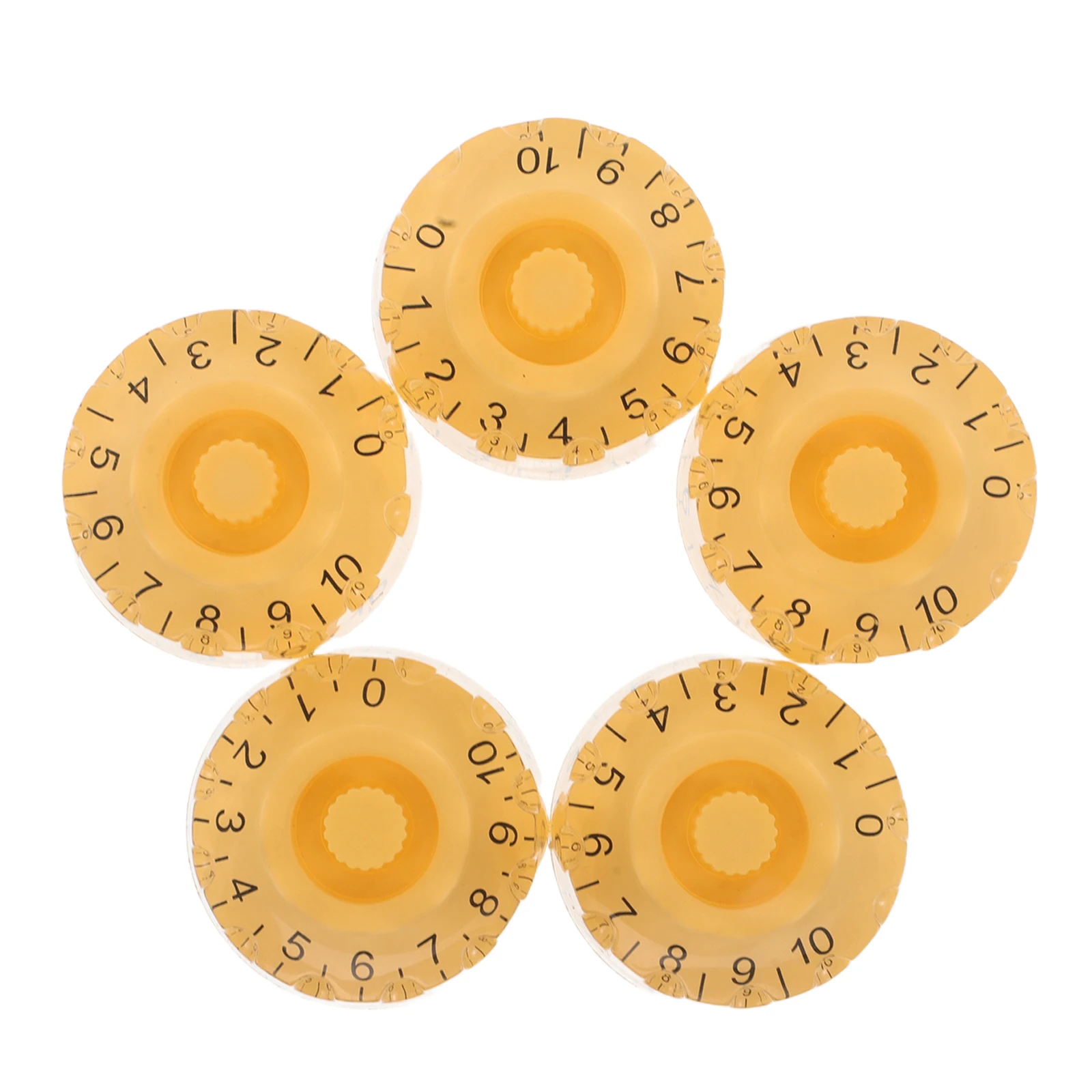 

5Pcs Light Yellow Guitar Top Hat Knobs Plastic Rotary Volume Control Knobs for Electric Guitar Potentiometer Smooth Tone
