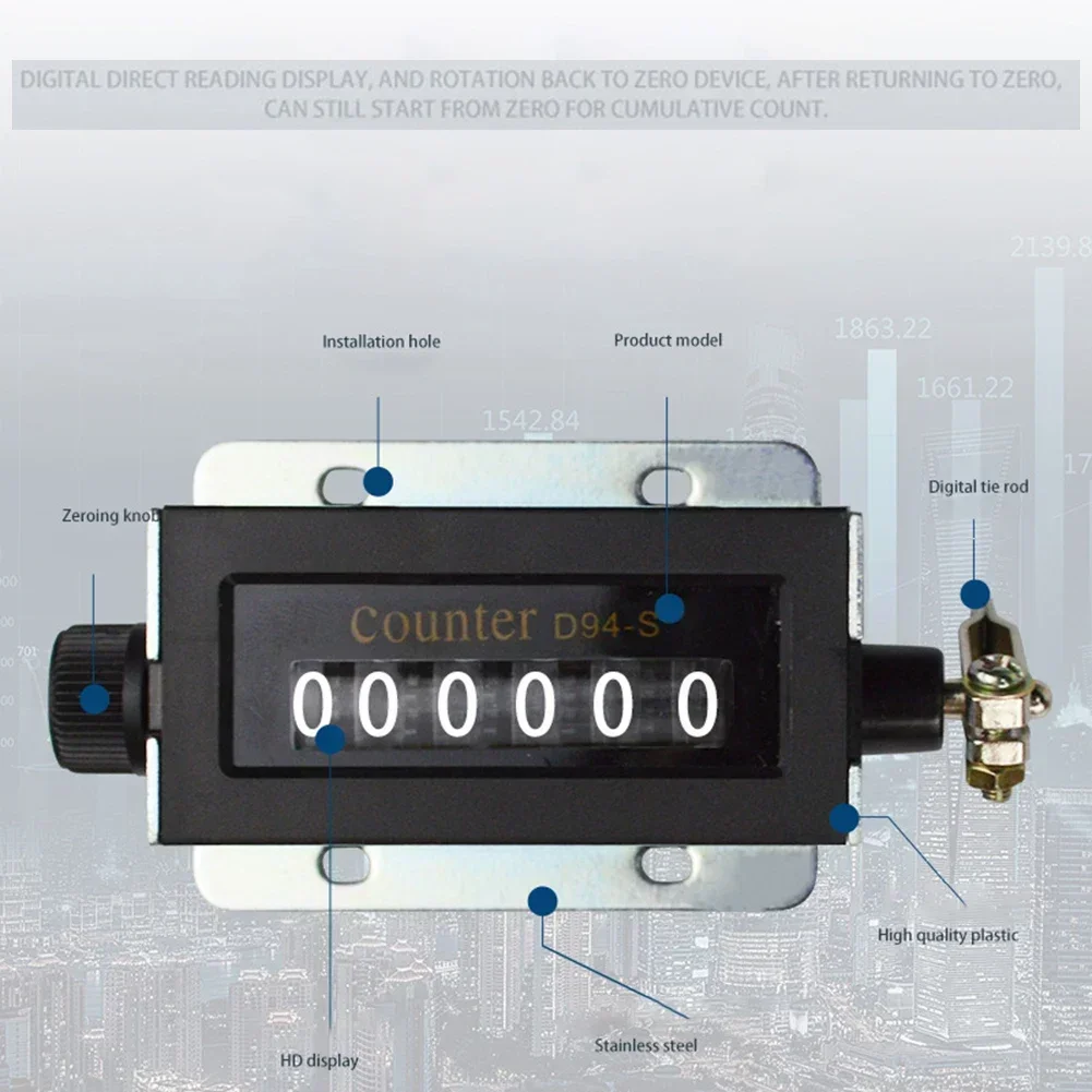 

Manual Counter Mechanical Counter Resettable Tally Counter 82g/2.9oz Accessories Clicker Manual/Hand Mechanical