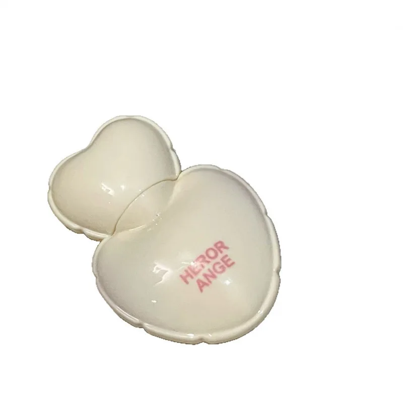Cute Heart Mirror Glass Liquid Lipstick Love Shaped Pink Water Light Lip Stain Non-Stick Cup Lipgloss&Blush Makeup