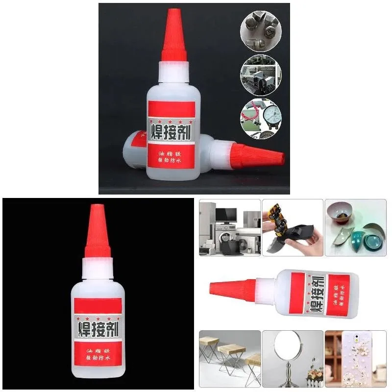 2Pcs 20G/50G Universal Welding Glue Universal Welding Glue Plastic Wood Metal Rubber Tire Repair Glue Soldering Agent 502 Glue