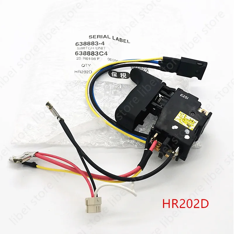 

Switch 638883-4 replace For Makita HR202D DHR202 BHR202 BHR202 6506549 638882-6 Electric tool parts