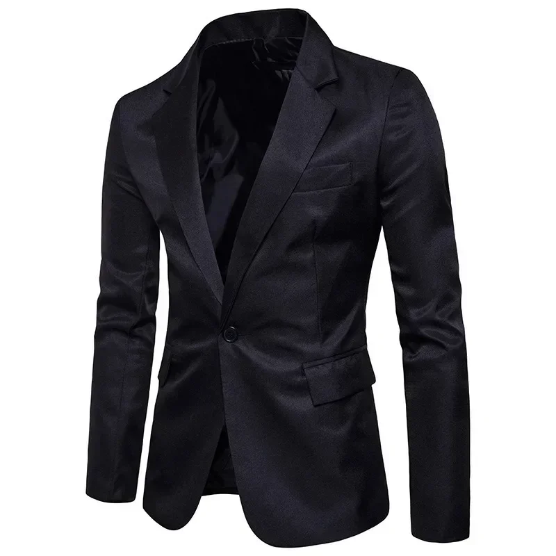 Spring Autumn Black Suit Jacket Men\'s Fashion Customized Blazer Wedding Party Dress Coat Suitable for All Seasons Suits Coats