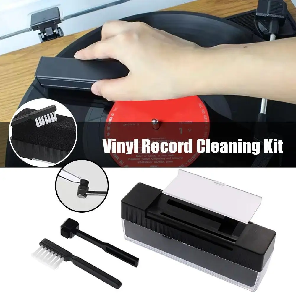 1 Set Anti Static Vinyl Record Cleaner Dust Remover Brush For Phonograph Turntable LP Vinyl Records Cleaning Kit