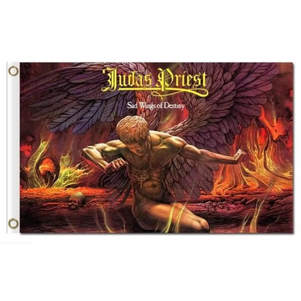 Judas Priest Sad Wings of Destiny Music Art Prhonneur, Décoration en tissu, Drapeau, 3x5 pieds