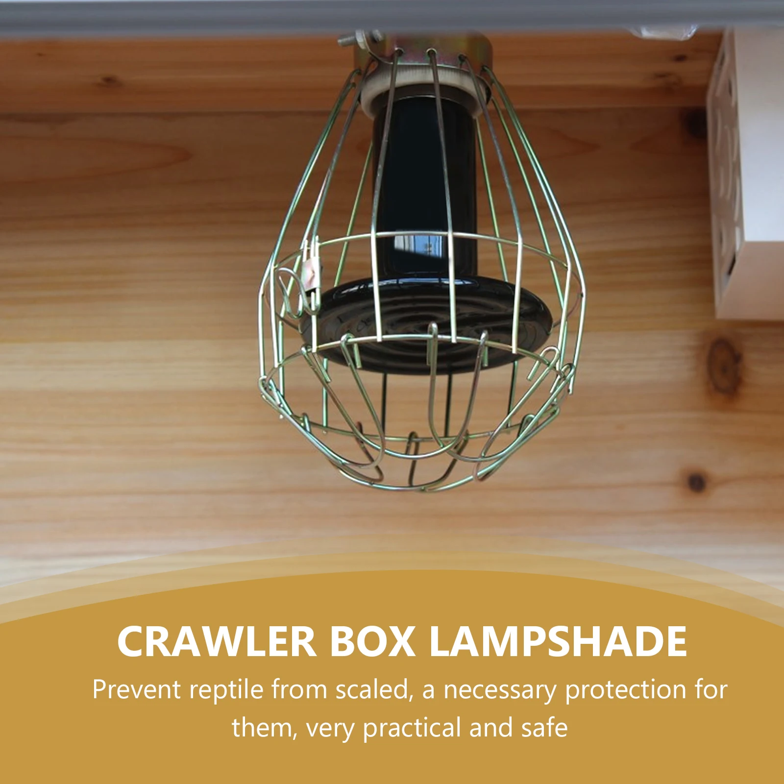 

Dome Shaped Reptile Lampshade with Heat Resistant Guard Prevents Burns in Pet Crawling Boxes Reptile Habitat Lighting Accessory