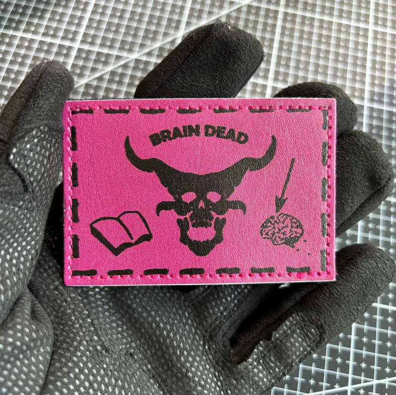 Brain Dead Demon Tactical Patch Poly Urethane Patches Fun Leather Morale Badge Hook and Loop Military Armband Backpack Sticker 4