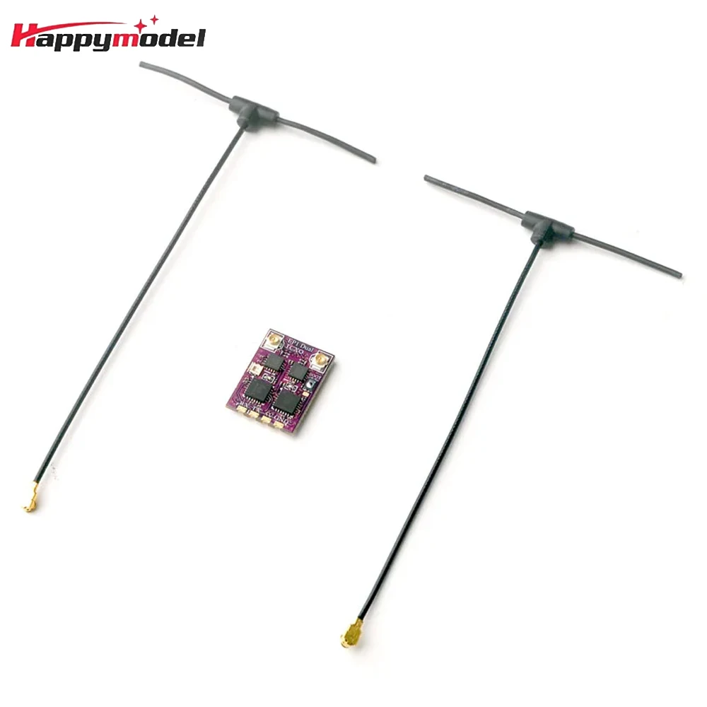 長い範囲のhappymodelレシーバーfpvフリースタイルドローン、mcu expresss、elrs tcxo、ep1 ep2 ep1デュアルism 2.4ghz、esp8285