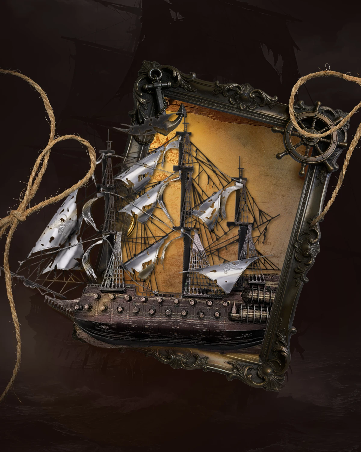 Flying Dutchman Pirate Ship HB024-KS 86-piece metal model kit