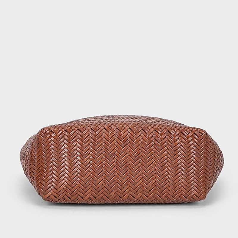 Luxuriöse Handtasche mit Obergriff, Französischer Stil Echtes Leder Patchwork Große Einkaufstasche, Damen Retro Casual Schultertasche – Detail 5