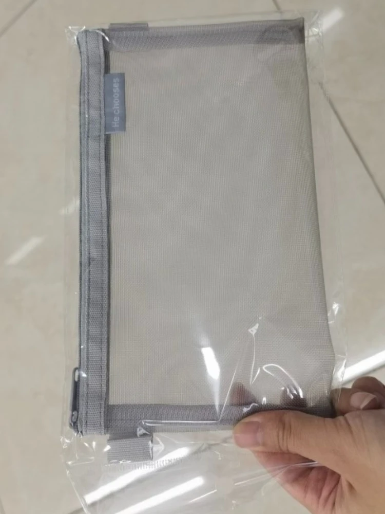 

Morandi Color Mesh Pencil Case Transparent Zipper Bag Large Capacity Portable Student Stationery Storage Pouch School Supplies