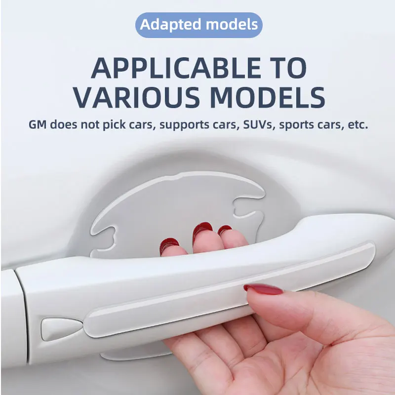 Car Door Handle Bowl Scratch Protective Invisible Transparent Stickers Silicon Rearview Mirror Anti-collision Protection Strip