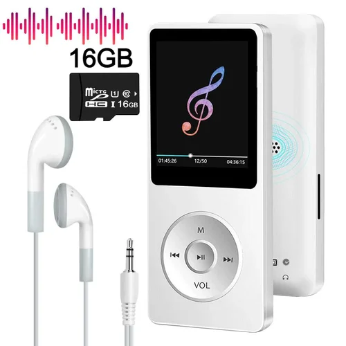 Reproductor de MP3 de 16GB, grabación de carga USB, pantalla Digital, medios, sin pérdidas, bolsillo, deportes, correr, caminar, altavoces de música HIFI
