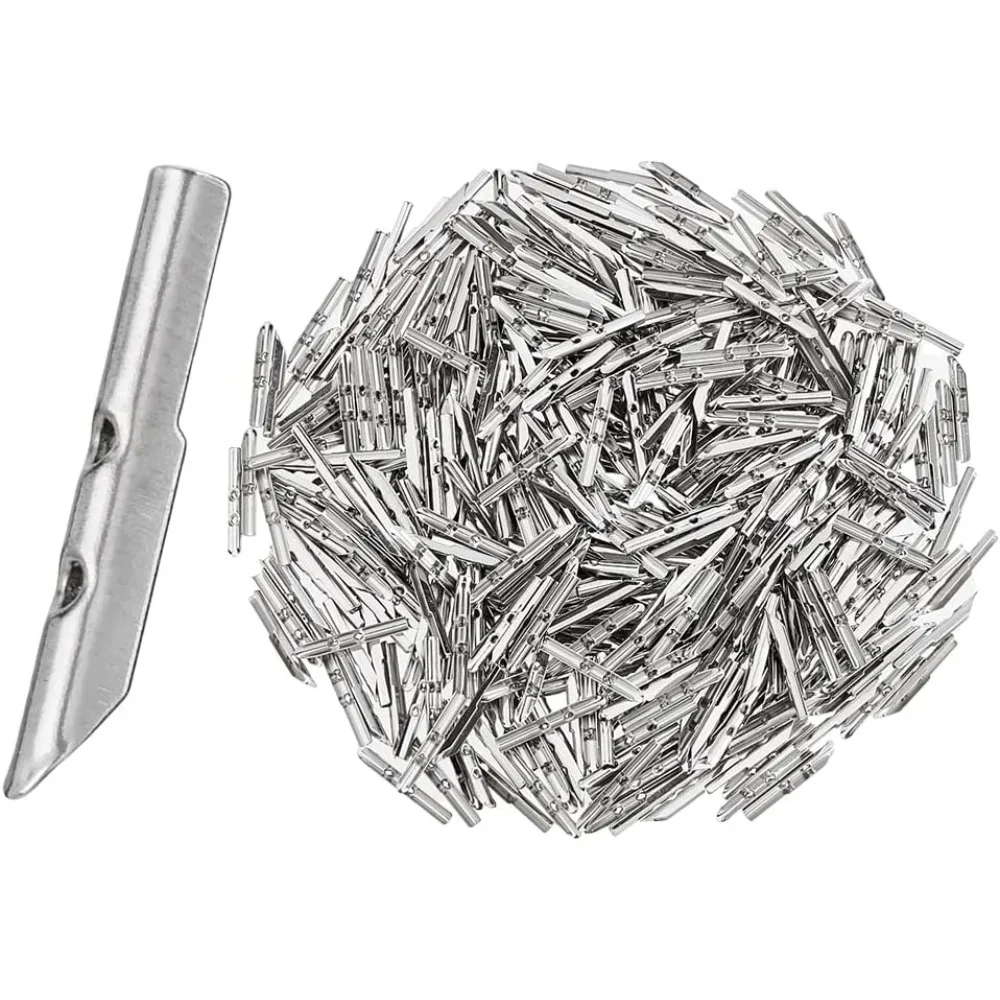 

Stainless Iron 300Pcs Elastic Barbed Cord Fastener 4mm Wide Cord Aiglet Hoodie Cord Lock Ends Stretch Loop Band Metal