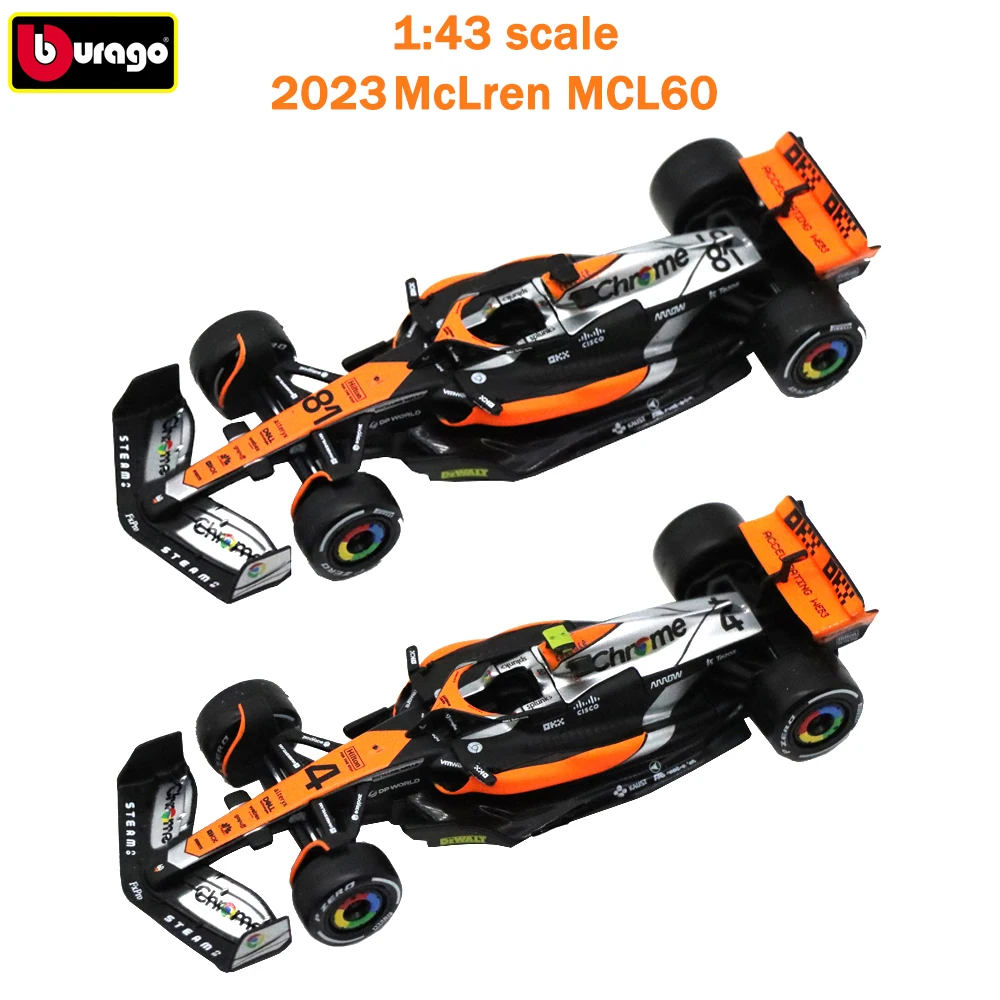 1/43 Bburago 2023 F1 McLaren MCL60 #4 #81Racing Cars Model Alloy Diecast Cars Model Gift For Aduts