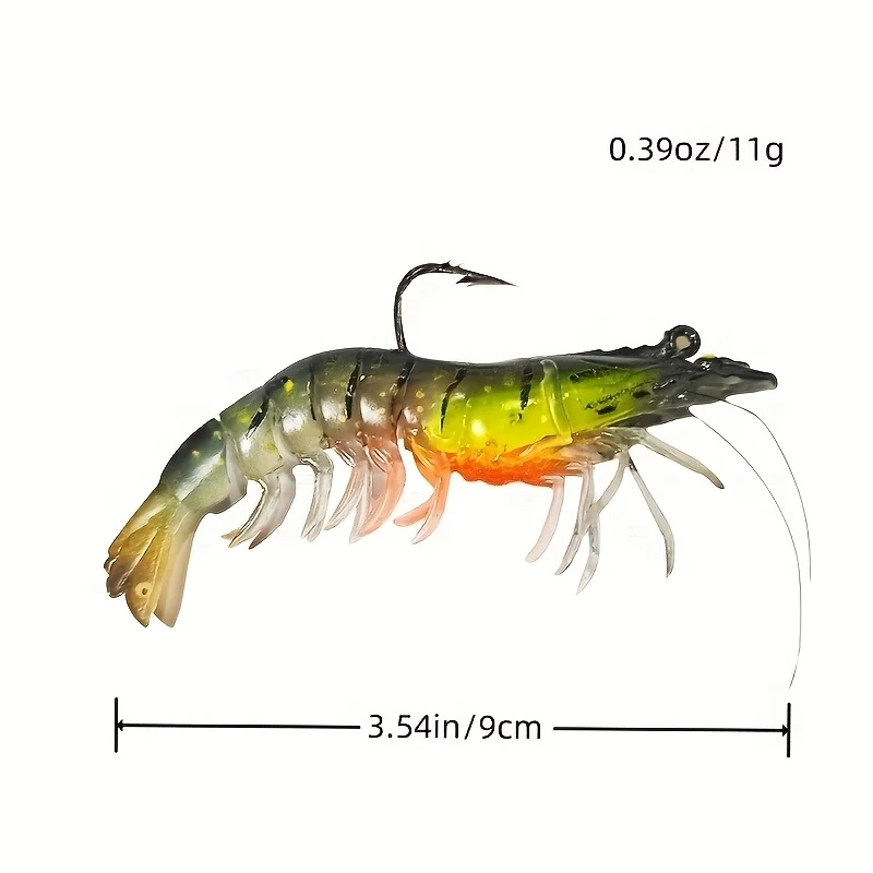 3pcs/set Pre-assembled fishing tackle, 1:50 ultra-durable TPE fishing bait