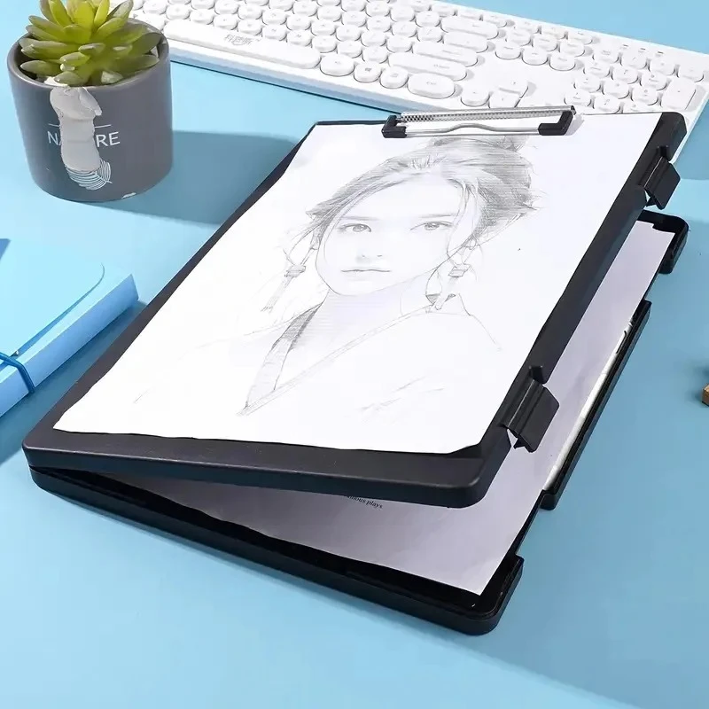 Clipboard File A4 Gaya Baru Kapasitas Besar 2-in-1 Folder Berkualitas Tinggi untuk Kertas Tes Siswa, Menulis di Kantor & Penyimpanan Dokumen