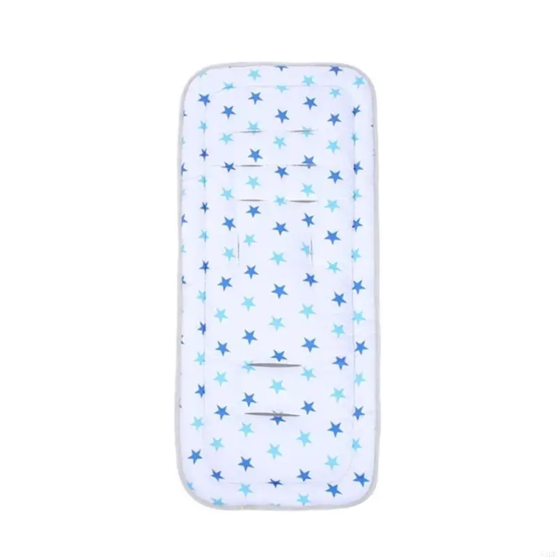 54DF Assento para carrinho bebê Tapete algodão para carrinho bebê Almofada infantil para cadeiras jantar balanço