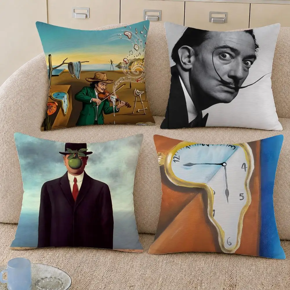 Artist Salvador Dali Surrealism Cushion Cover Decorative Pillowcase Soft Short Plush Cozy Durable Sofa Home Decor Items Gift