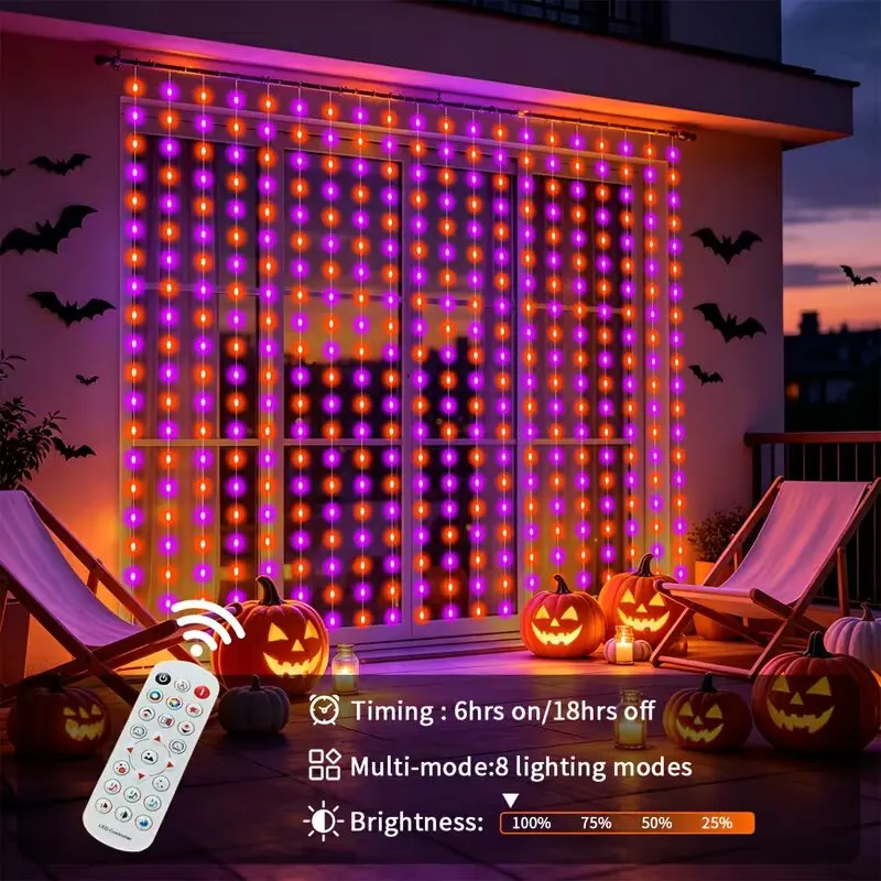 Indoor and Outdoor LED Curtain Fairy String Lights Equipped with Music Sync Mode & Handheld Remote Controller, Smart Hanging Ambient Decor Lighting for Christmas Festival, All Kinds of Themed Parties and Daily Household Interior Ornaments