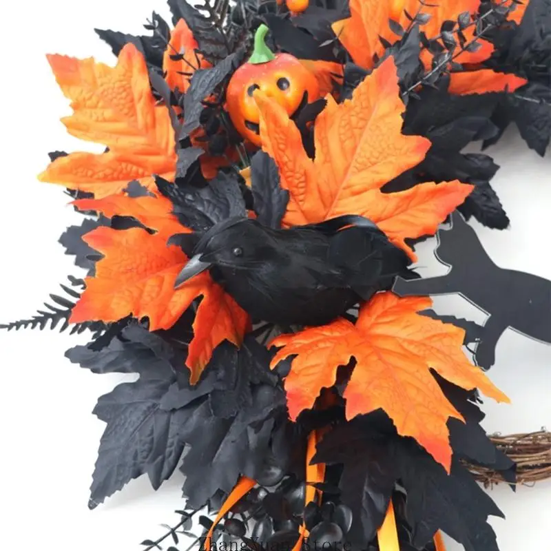 Türkranz mit schwarzer Krähenfigur für Wand- und Party-Styling 3XUF – Detail 3