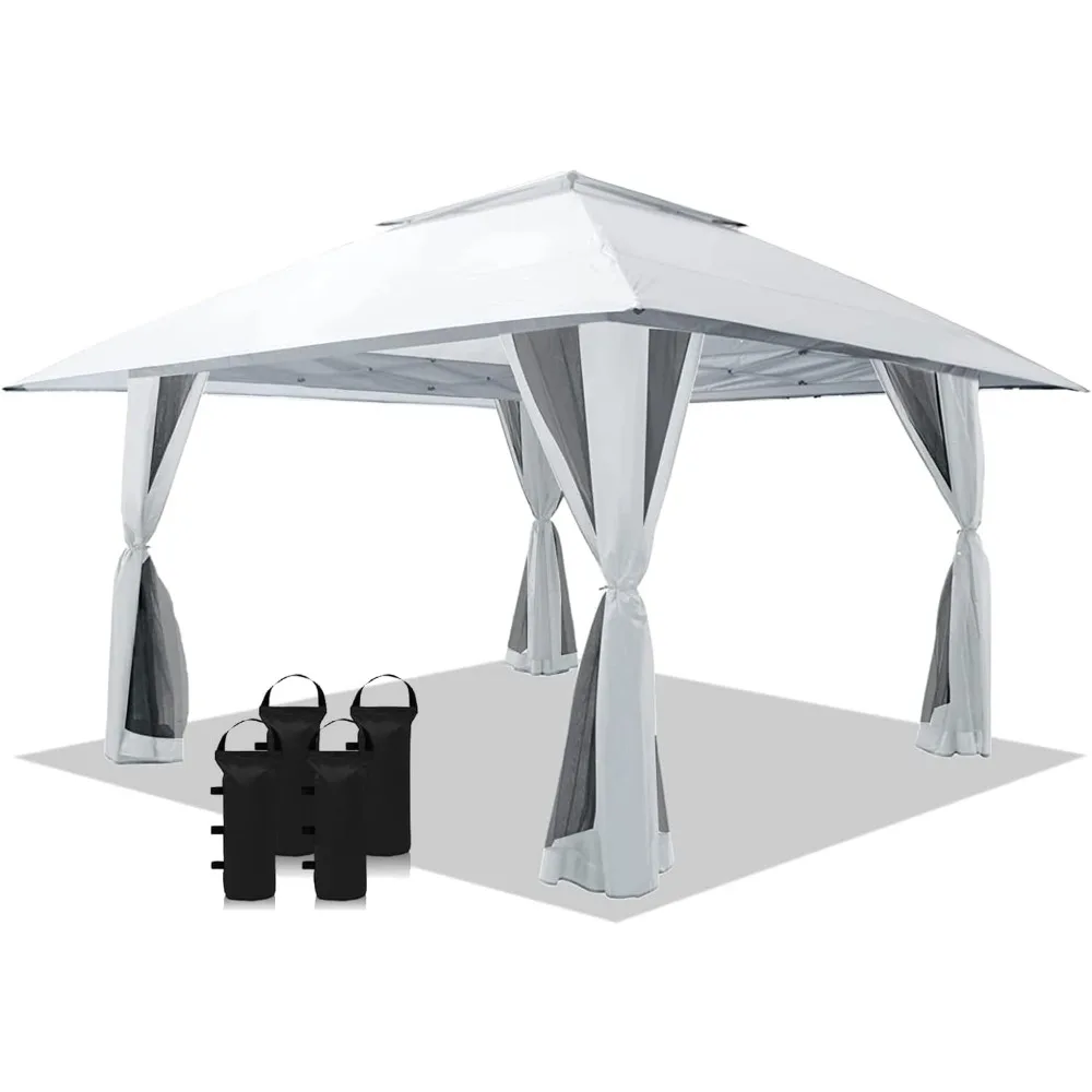 13x13 Pop Up Gazebo, Patented One Push Outoor Canopy Tent with Wheeled STO-N-Go Cover Bag